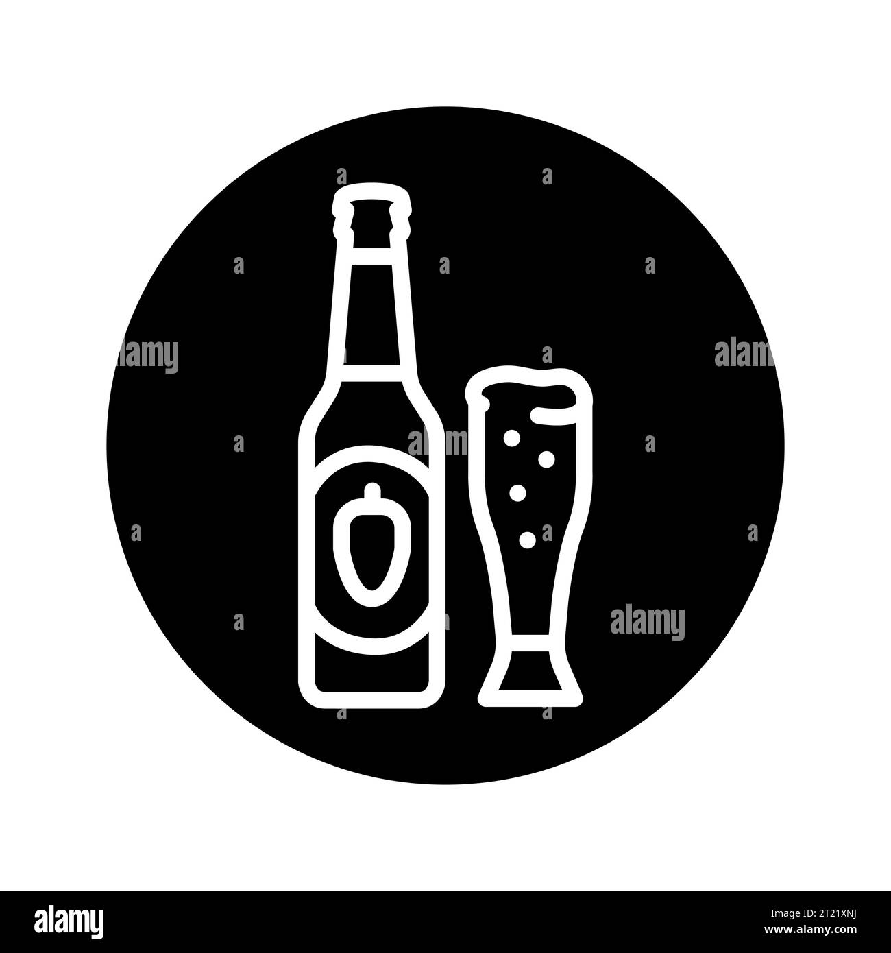 Beer bottle and mug black line icon. Pictogram for web page, mobile app