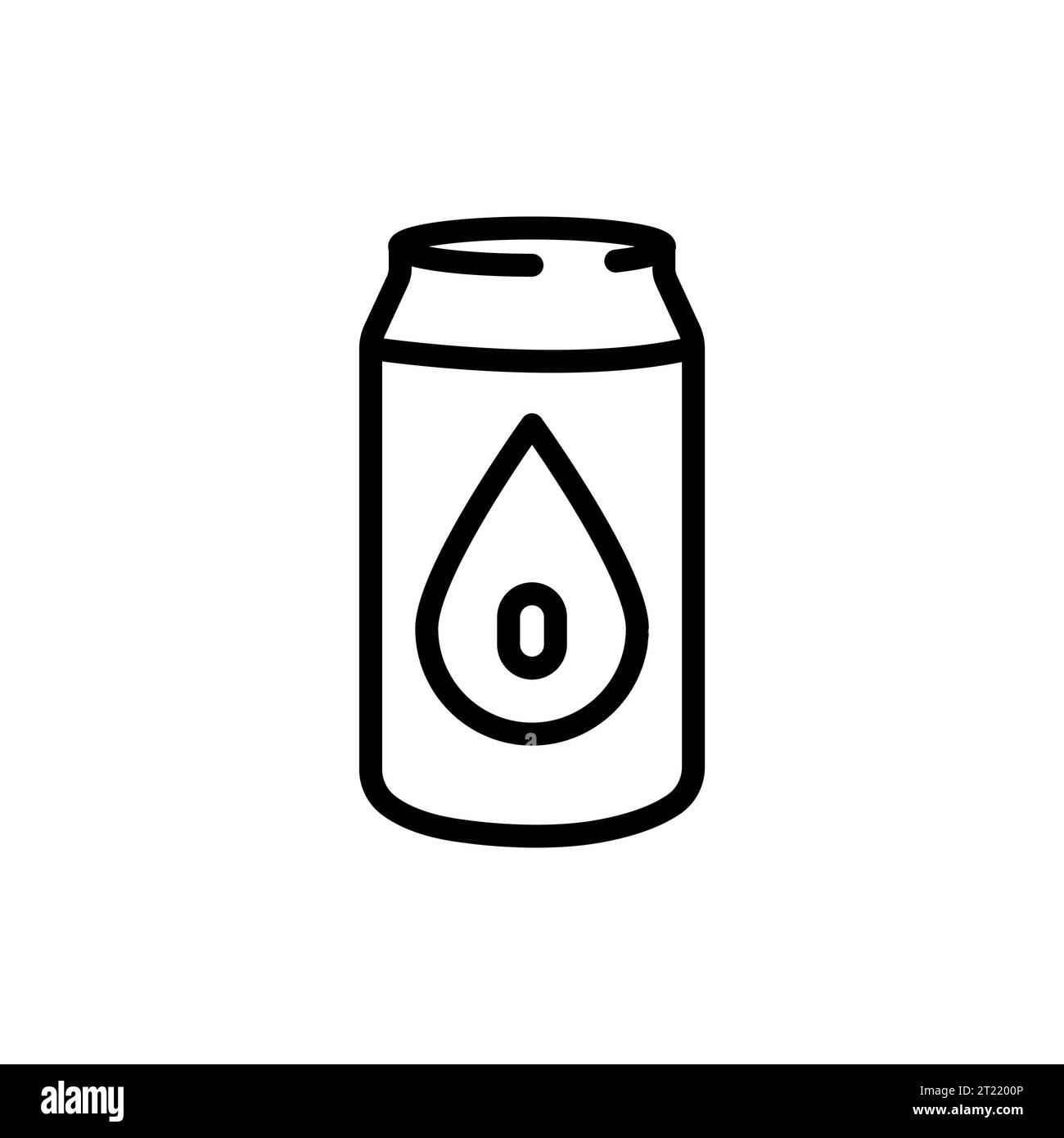 Non-alcoholic beer in a tin can black line icon. Pictogram for web page, mobile app, promo. Stock Vector