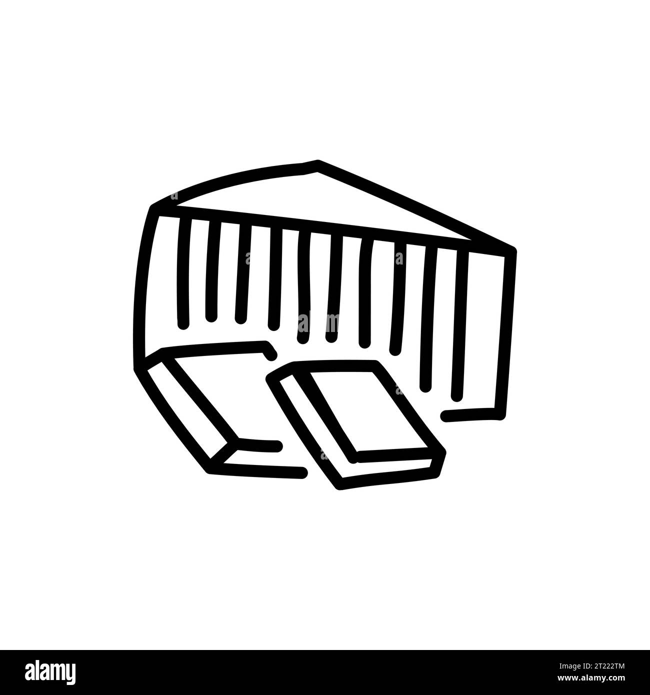 Feta cheese sign olor line icon. Pictogram for web page Stock Vector