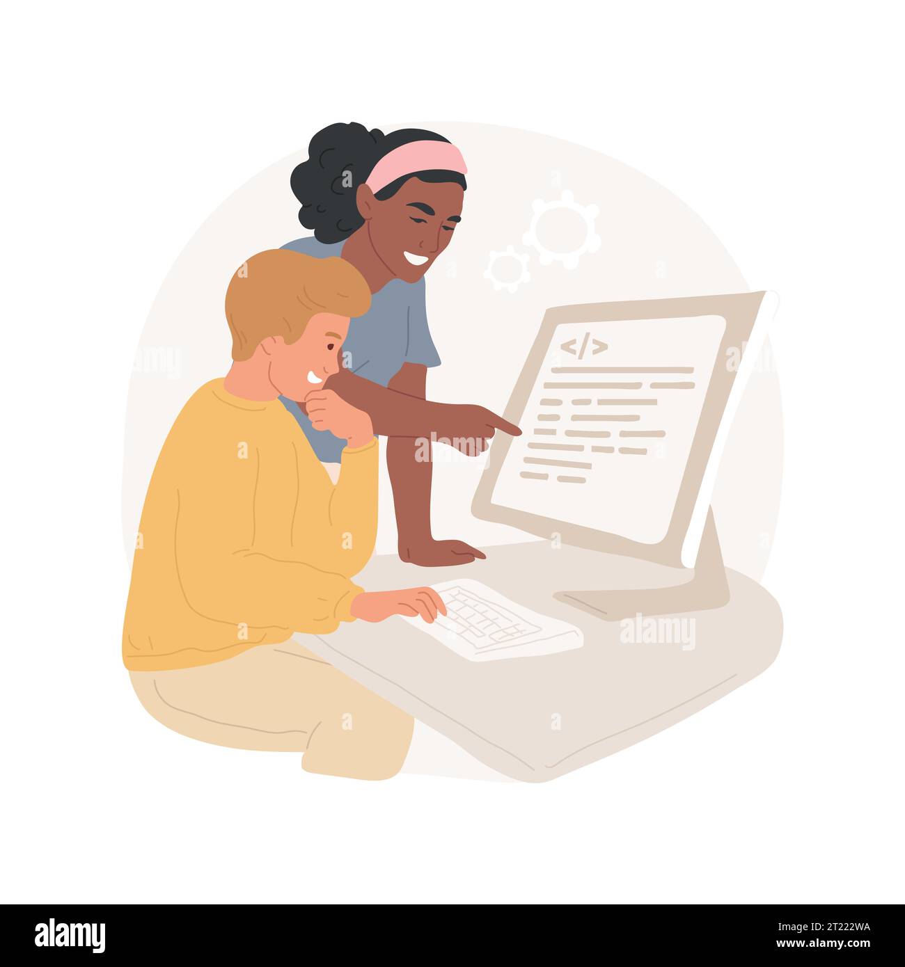 Software skills isolated cartoon vector illustration. People creating ...