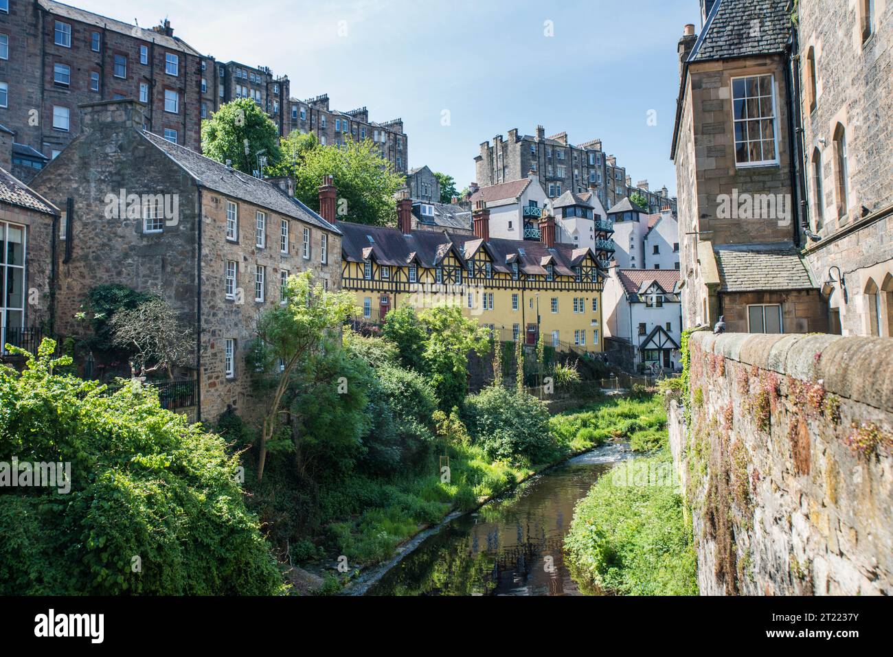 The Water of Leith, Edinburgh's main river, flowing througDean Village, Edinburgh, Scotland