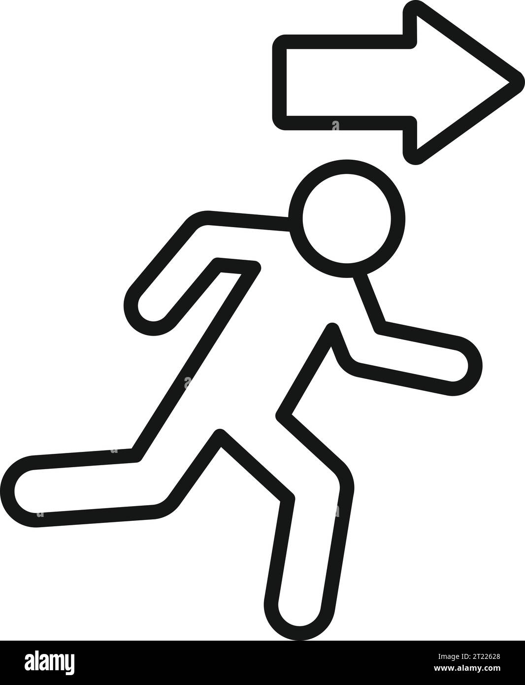 Evacuation direction icon outline vector. Pull help. Alarm people Stock ...