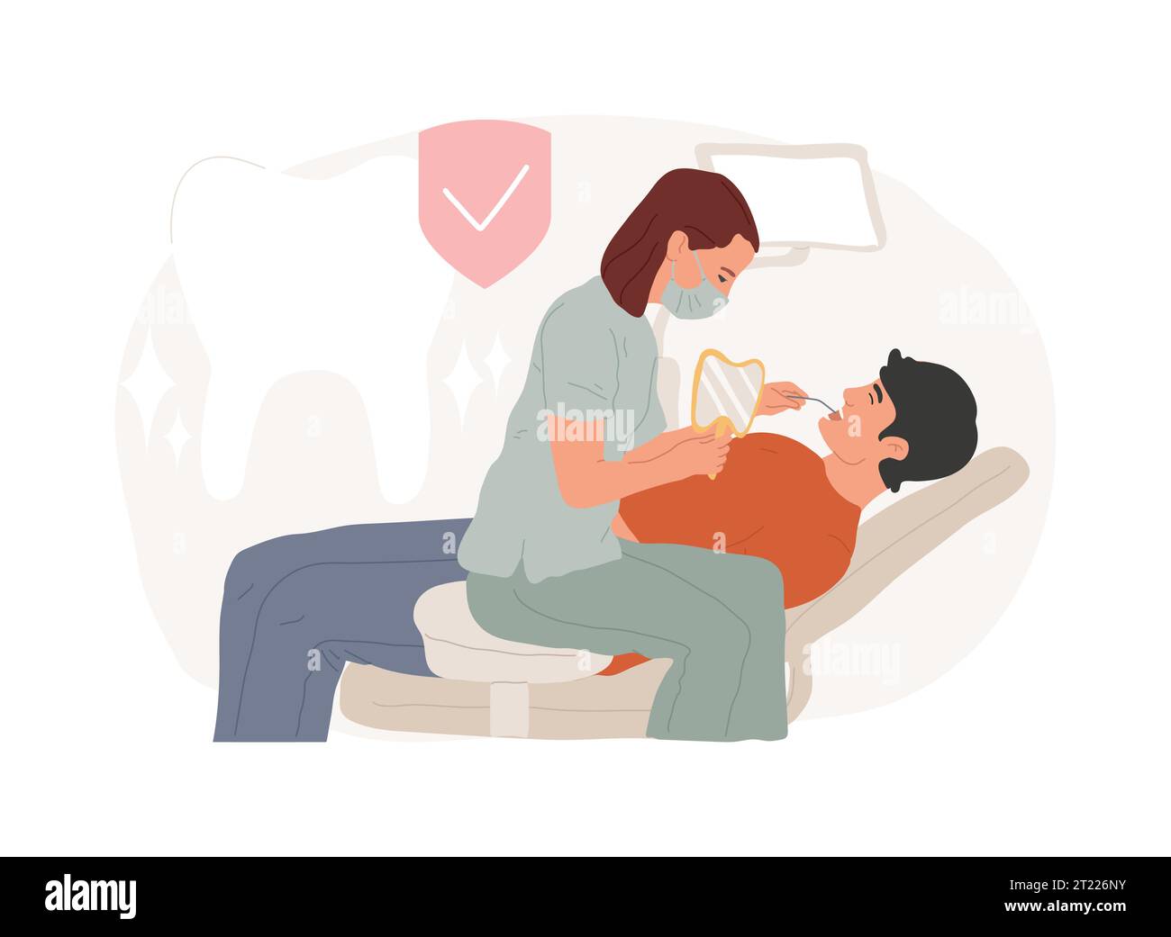 Dental examination isolated concept vector illustration. Dental care