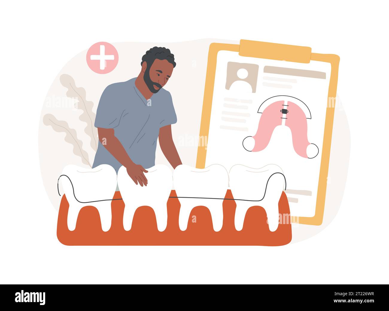 Dental tooth plate isolated concept vector illustration. Single tooth
