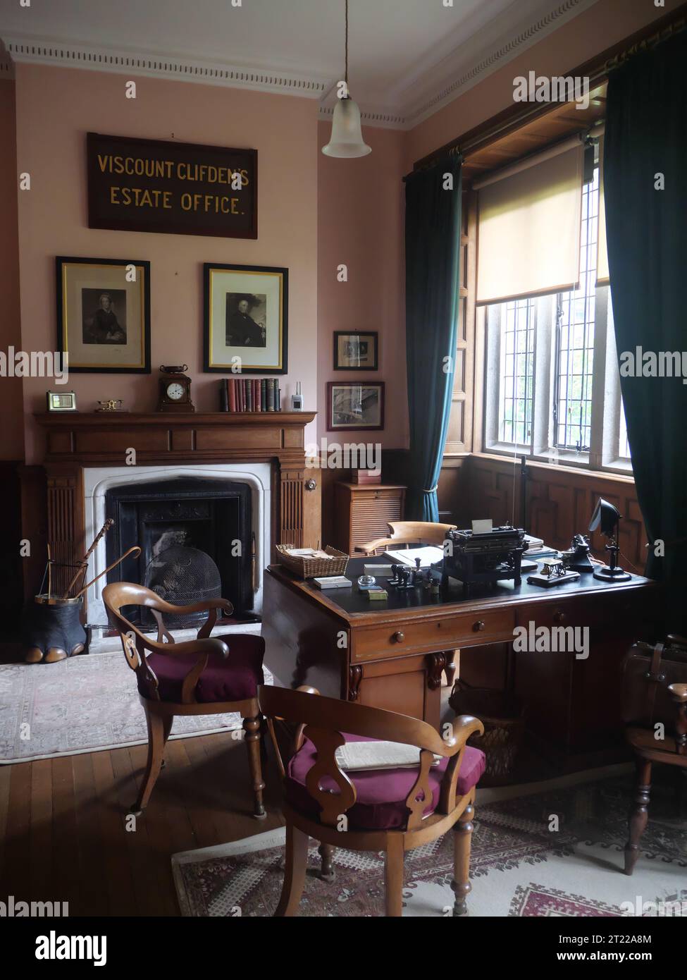 Office of the steward estate manager of the Victorian manor house of Lanhydrock in Cornwall England Stock Photo