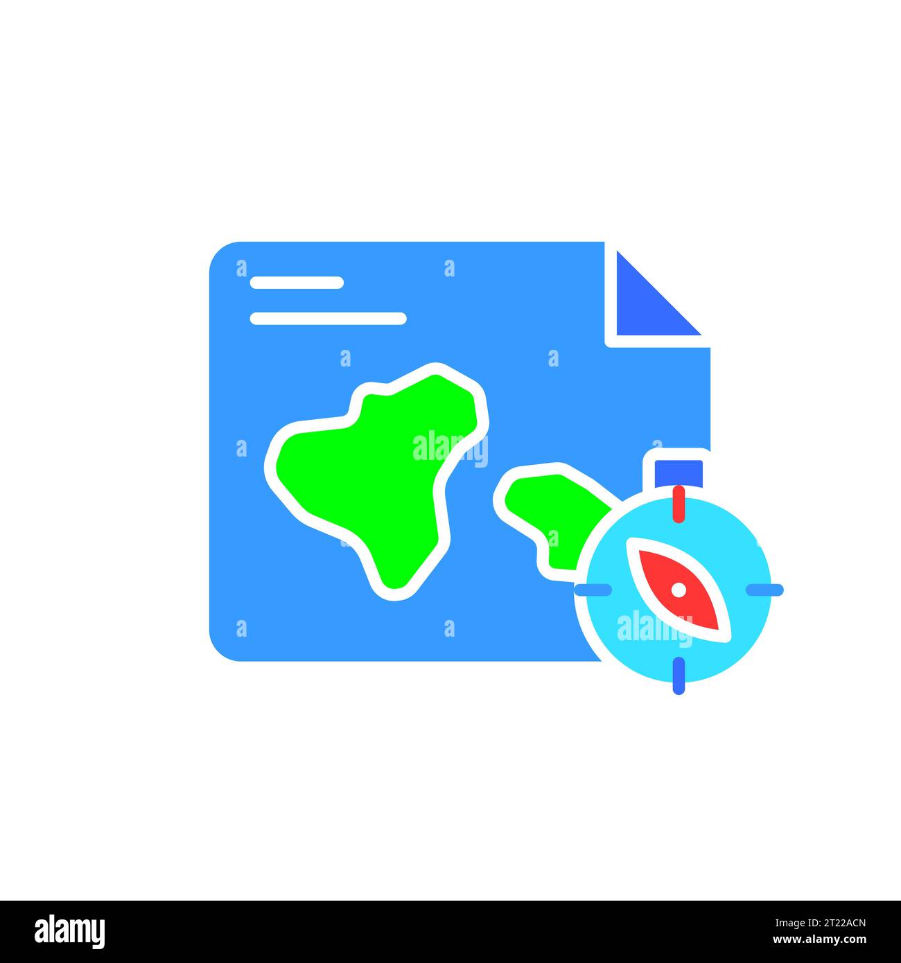 Outline map with compass line icon. Geography, study, science, continent, country, world