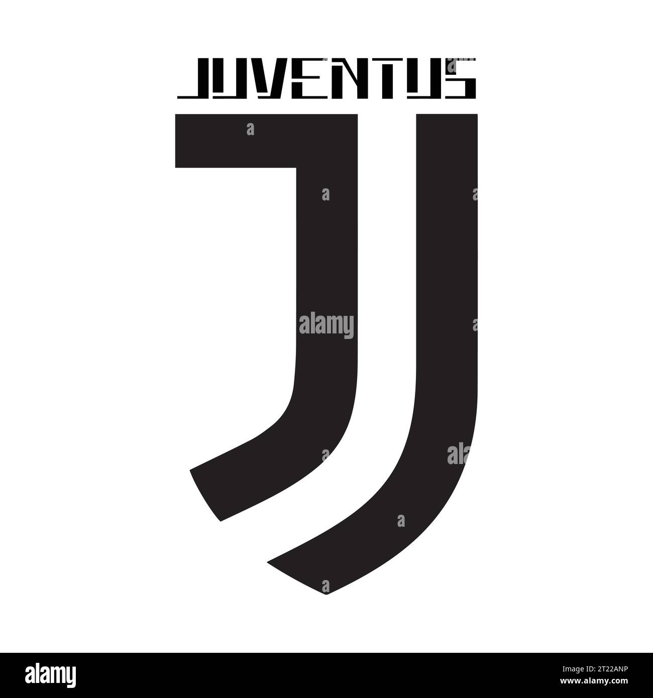 Juventus FC Black and White Logo Italian professional football club, Vector Illustration Abstract Black and White Editable image Stock Vector
