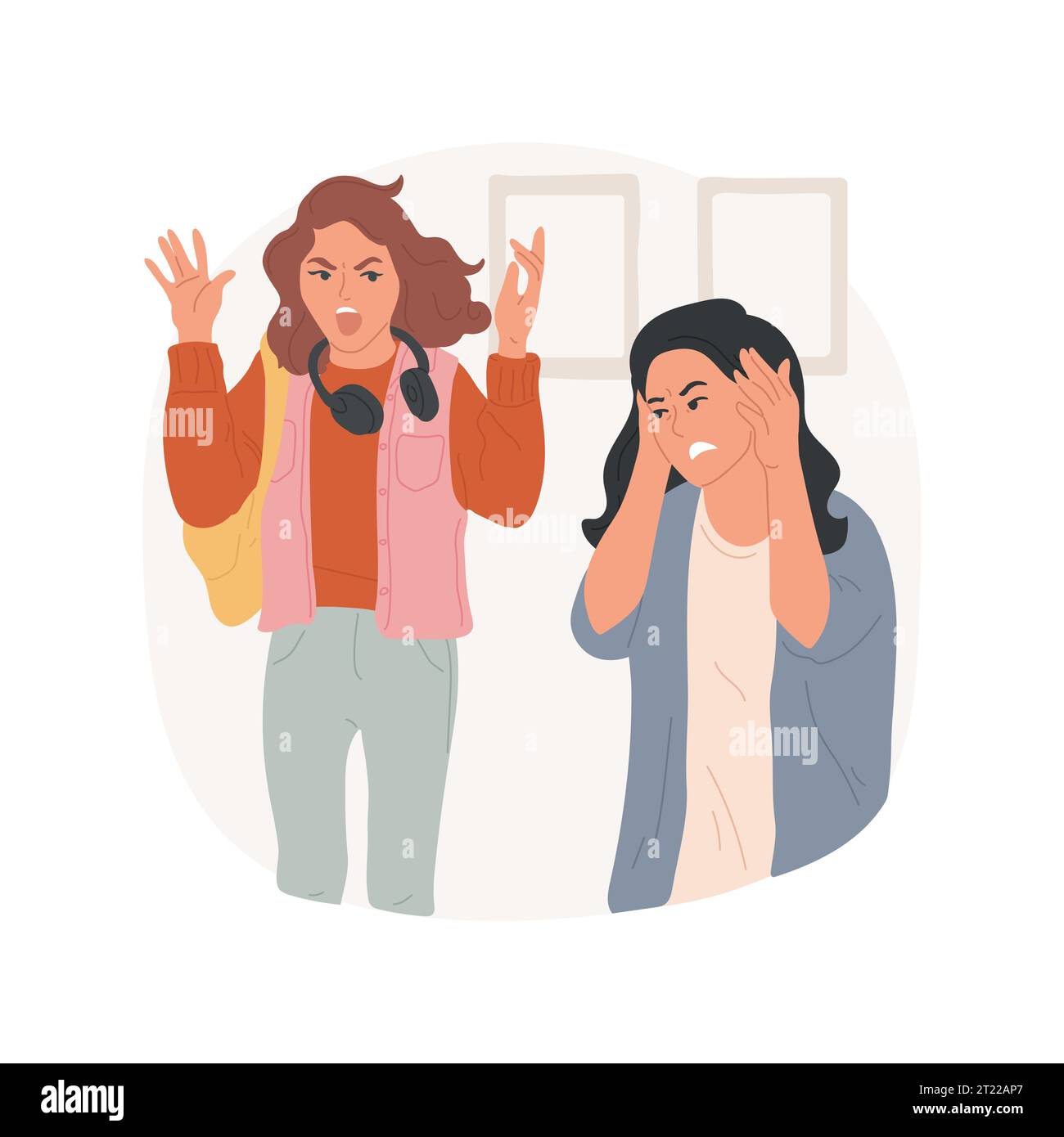 Swearing isolated cartoon vector illustration. Irritated angry girl