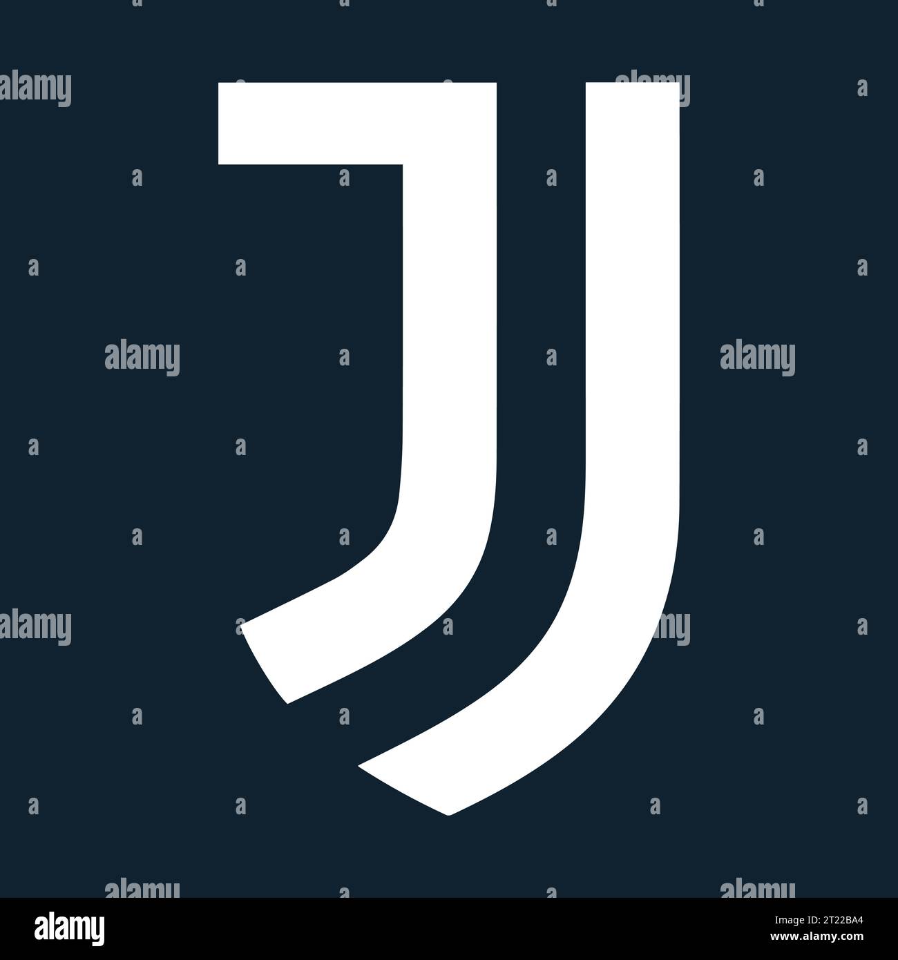 Juventus FC White Logo Italian professional football club, Vector Illustration Abstract Blue Editable Background image Stock Vector