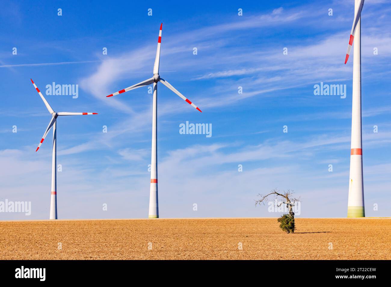 Wind turbines on barren field hi-res stock photography and images - Alamy