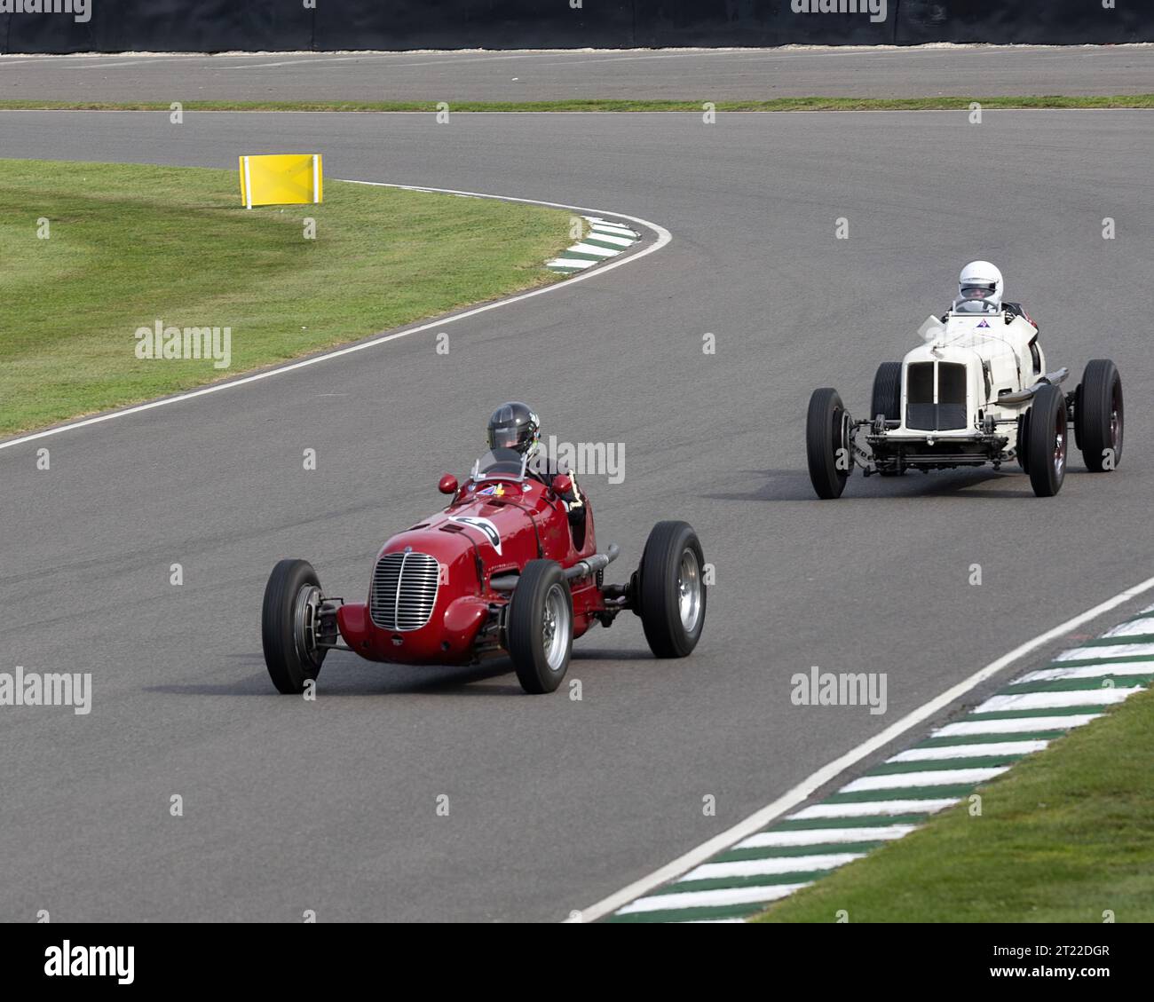 A 1938 Maserati 6CM Leads A 1936 ERA B-type R9B Racing Car At The 2023 ...