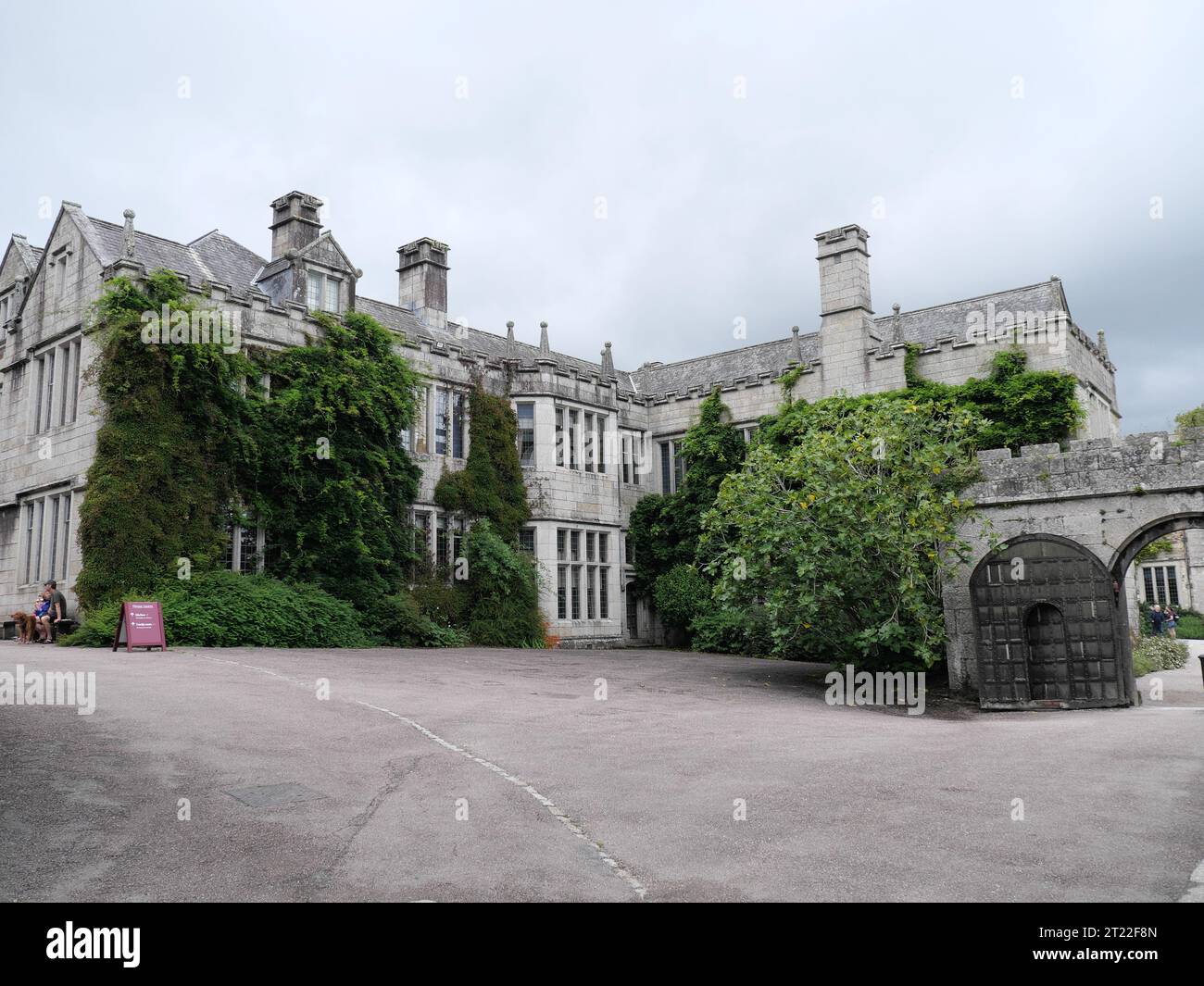 Courtyard and manor house of Lanhydrock in Cornwall England Stock Photo