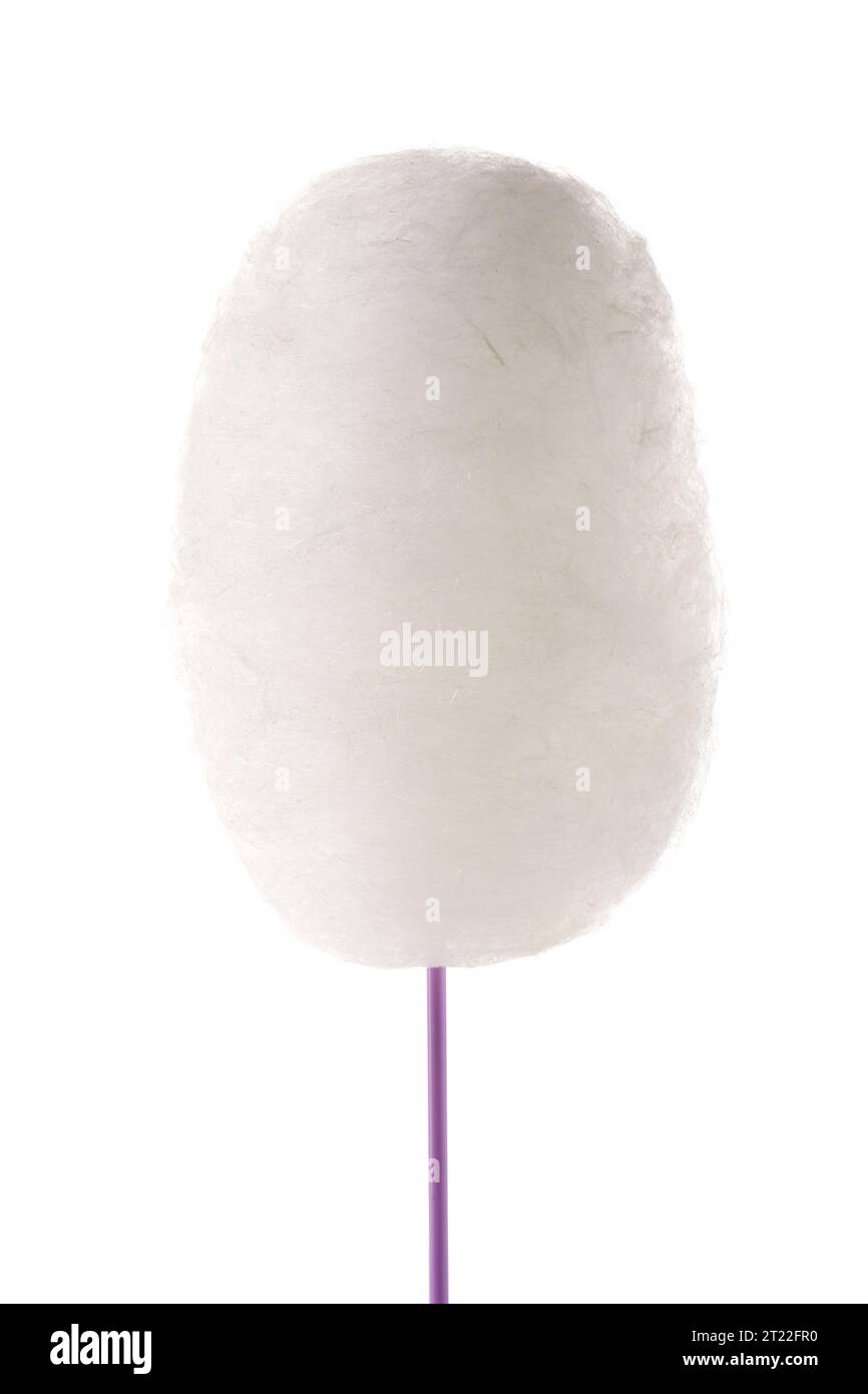 One sweet cotton candy isolated on white Stock Photo - Alamy