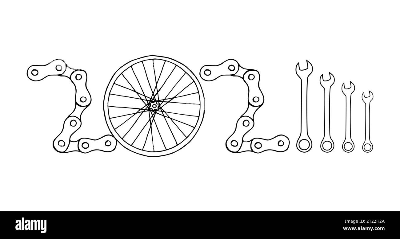 Bicycle New Year 2024 white background Stock Vector Image & Art Alamy