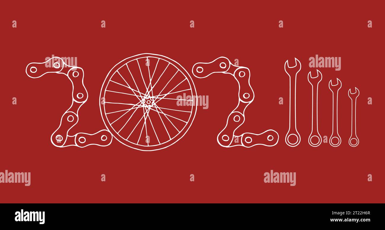 Bicycle New Year 2024 red background Stock Vector Image & Art Alamy