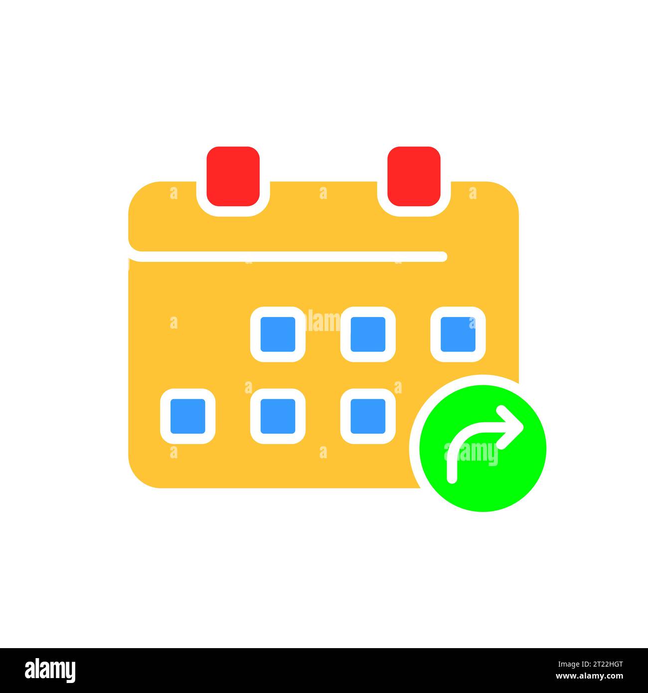 Calendar with arrow line icon. Diary, organizer, important date, month