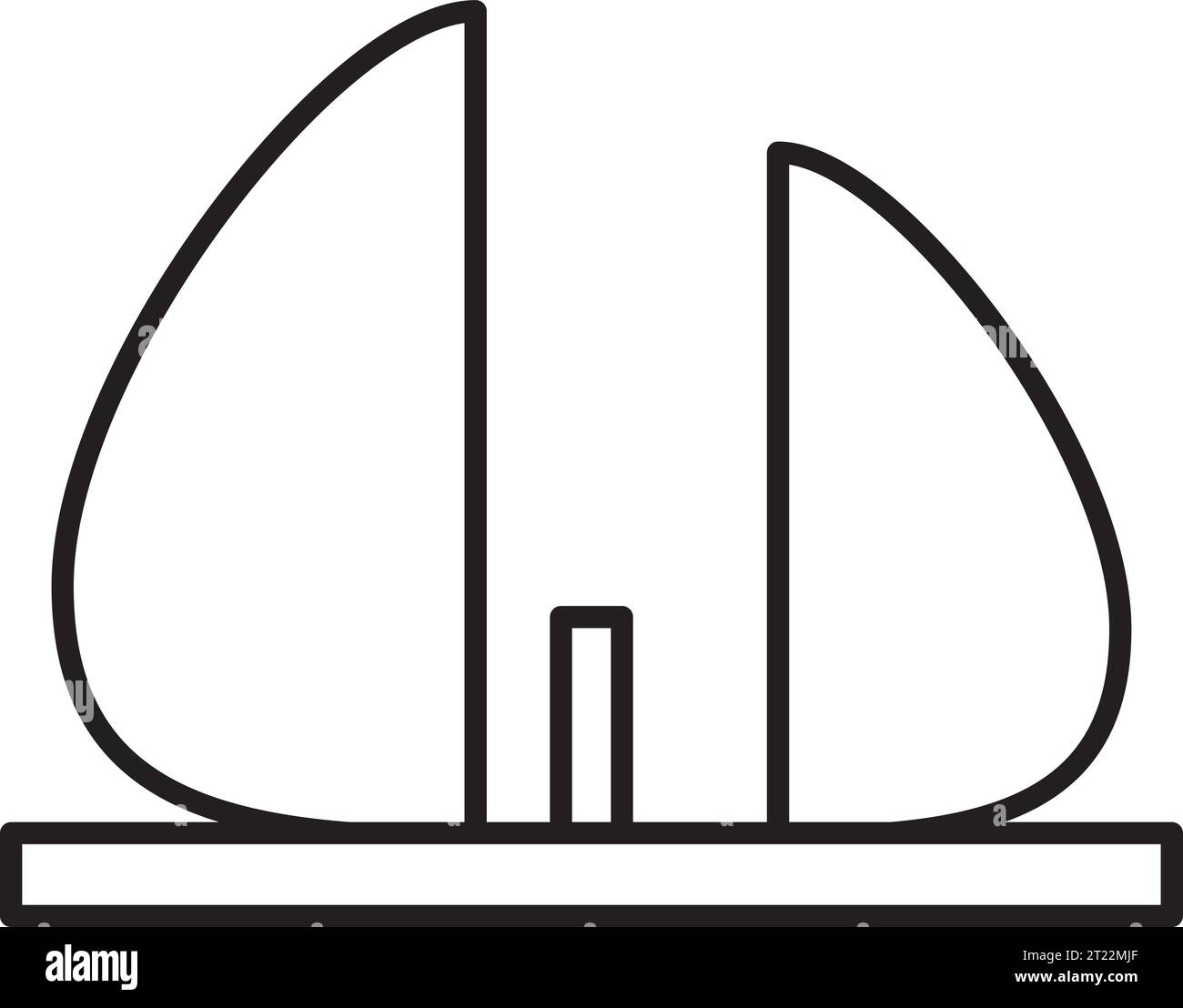 Simple black outline drawing of the AL-SHAHEED MARTYR MONUMENT, BAGHDAD 