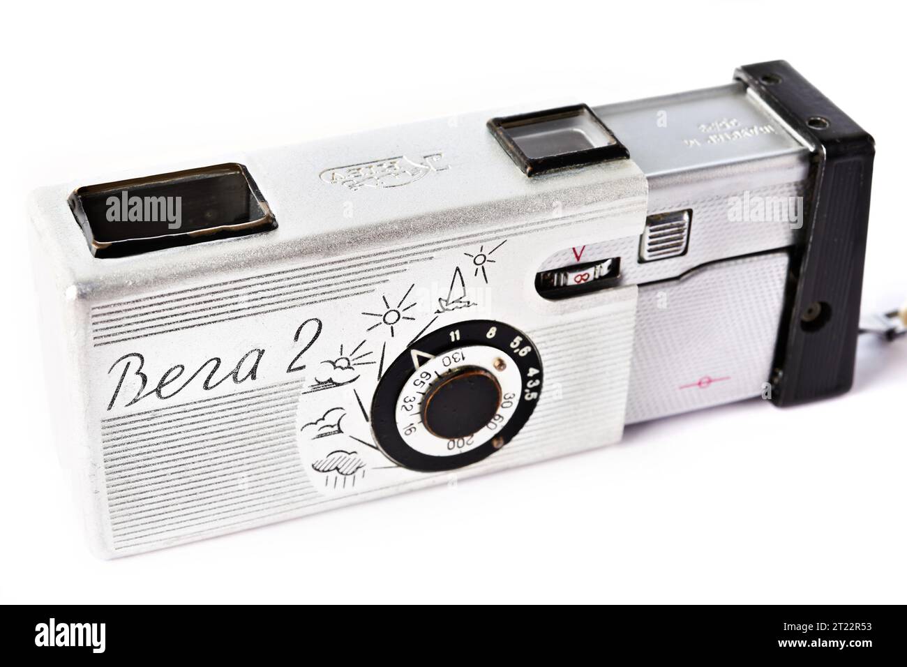 Scale Camera Moscow , RUSSIA - May 26, 2020: Soviet microformat scale camera Vega-2 ...