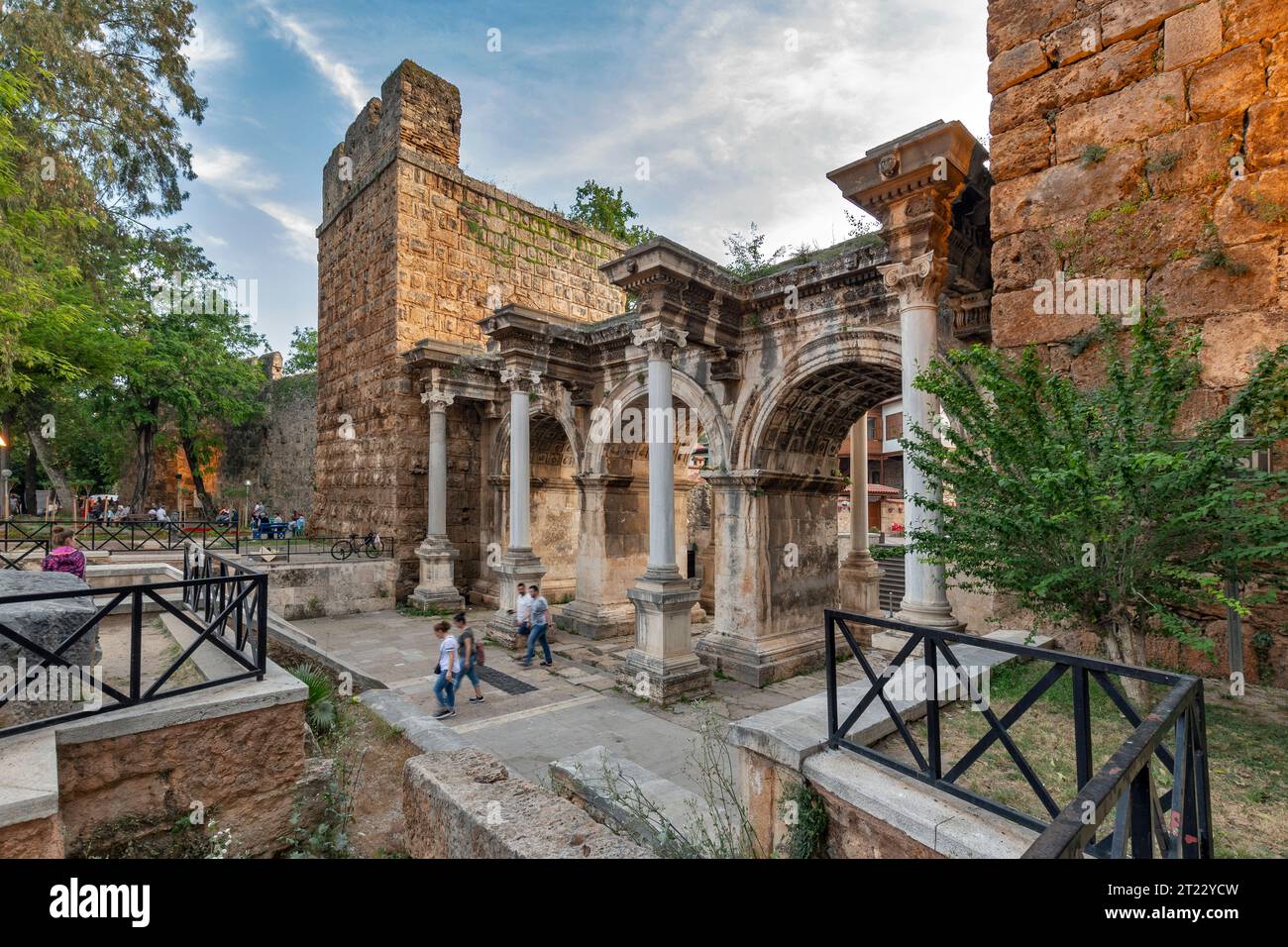 Hadrian's Gate front view  in Antalya, Turkey Stock Photo