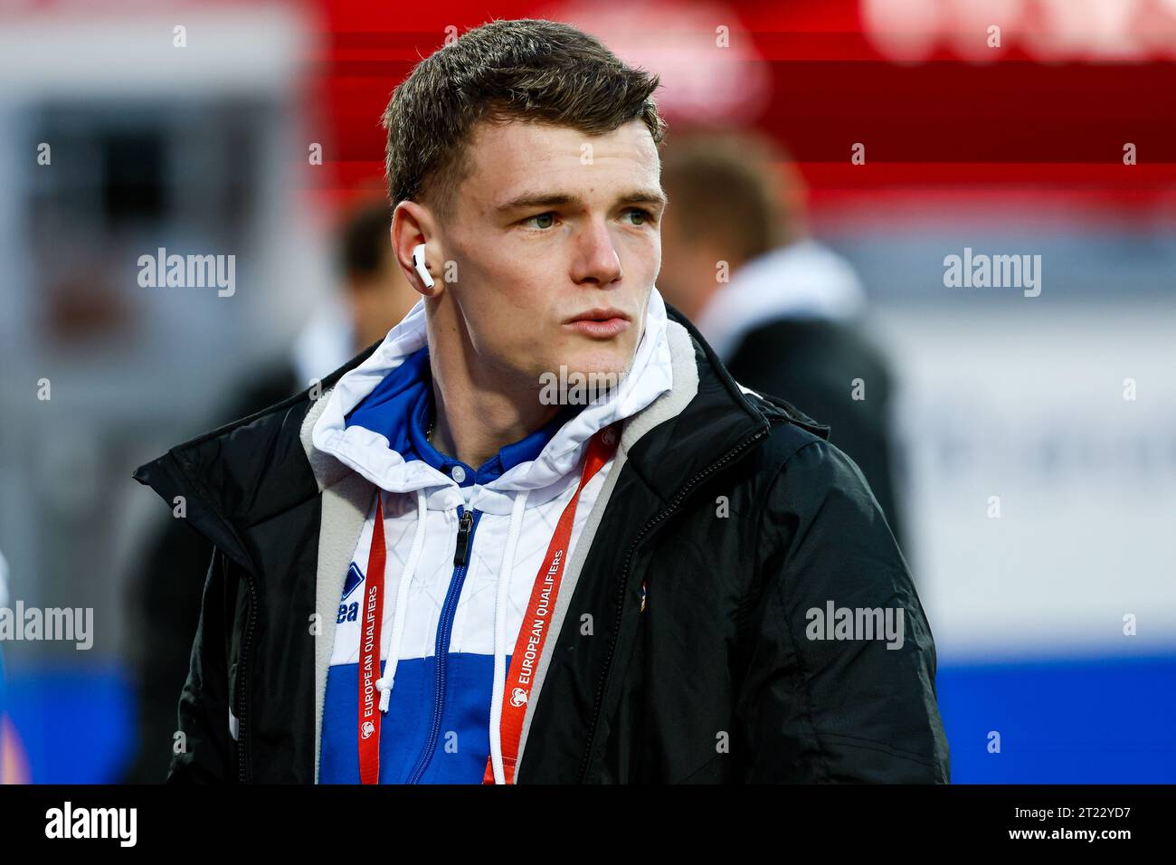 Iceland. 16th Oct, 2023. Reykjavik, Iceland, October 16th 2023: Players of Liechtenstein at arrival prior to the UEFA European Qualifiers football match between Iceland and Liechtenstein at Laugardalsvollur in Reykjavik, Iceland. (Gunnar Örn Árnason/SPP) Credit: SPP Sport Press Photo. /Alamy Live News Stock Photo