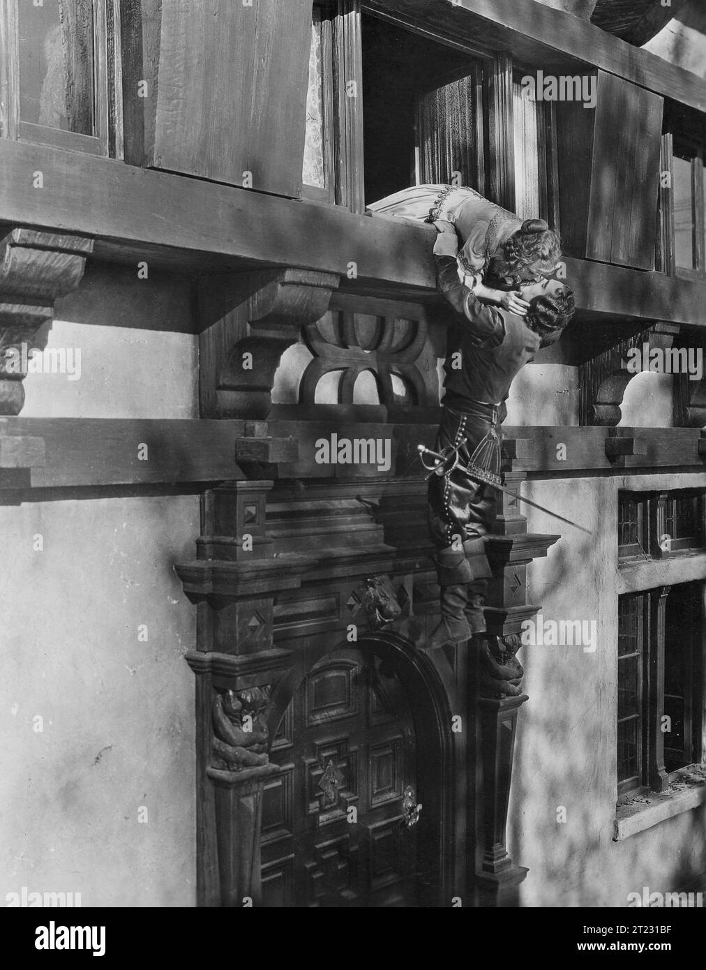 DOUGLAS FAIRBANKS and MARGUERITE DE LA MOTTE in a scene from THE IRON MASK 1929 Director ALLAN