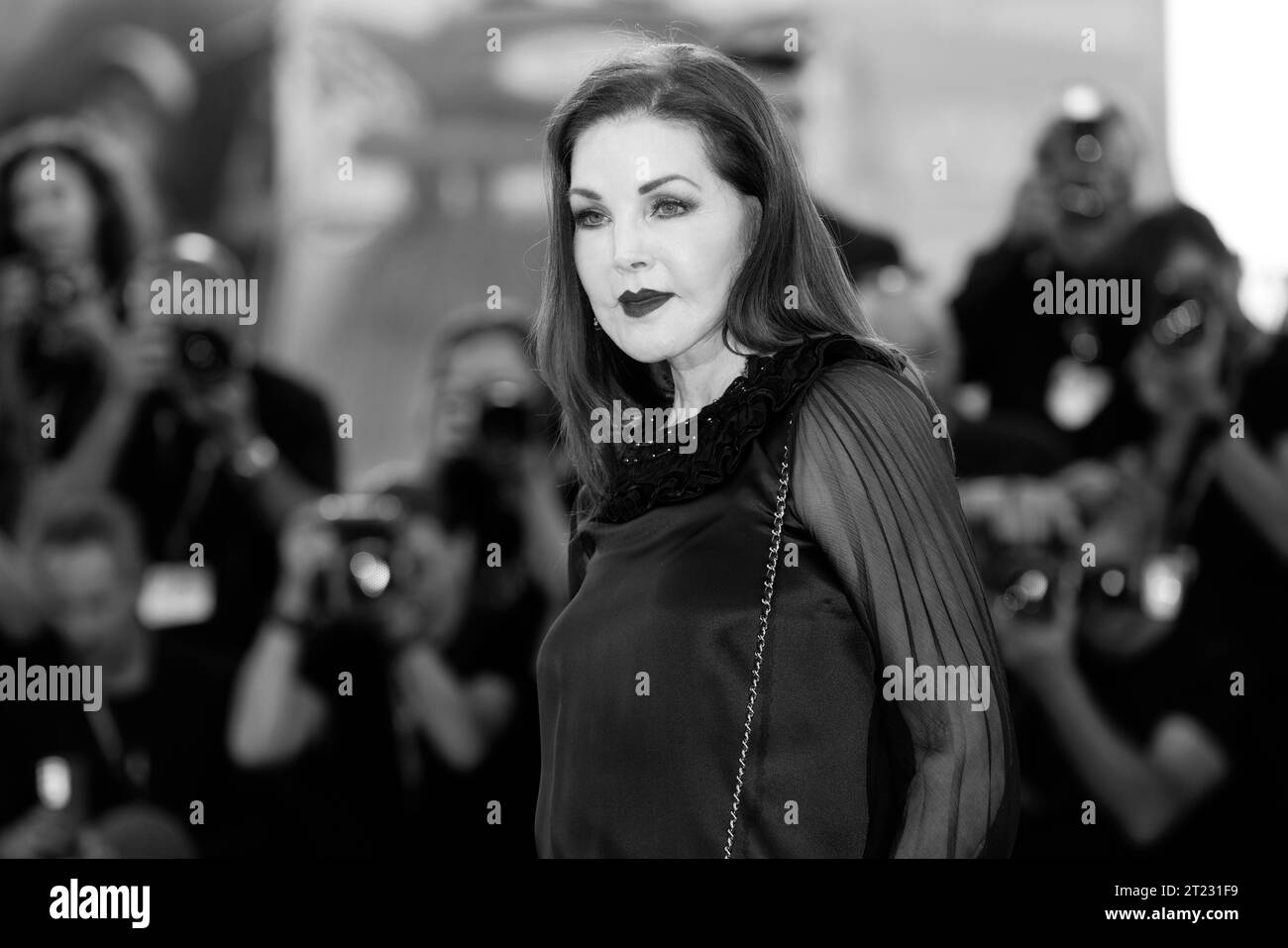 VENICE, ITALY - SEPTEMBER 04: Priscilla Presley attends the red carpet for the movie 'Priscilla' at the 80th Venice International Film Festival on Sep Stock Photo