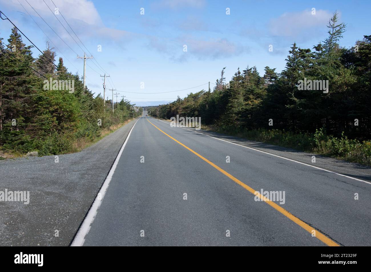 Highway 20 in Flat Rock, Newfoundland & Labrador, Canada Stock Photo