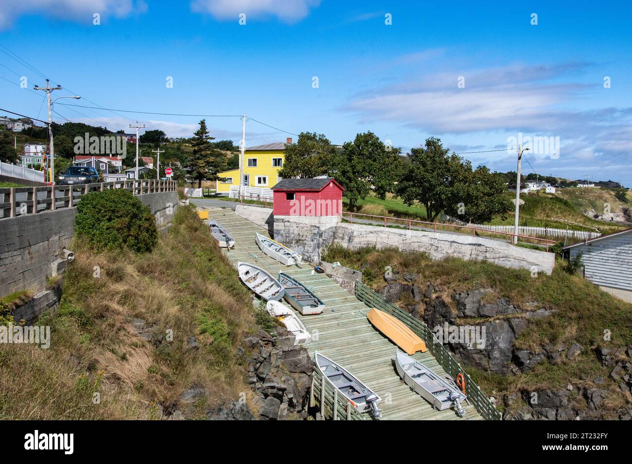 Boat storage on ramp in Pouch Cove, Newfoundland & Labrador, Canada ...