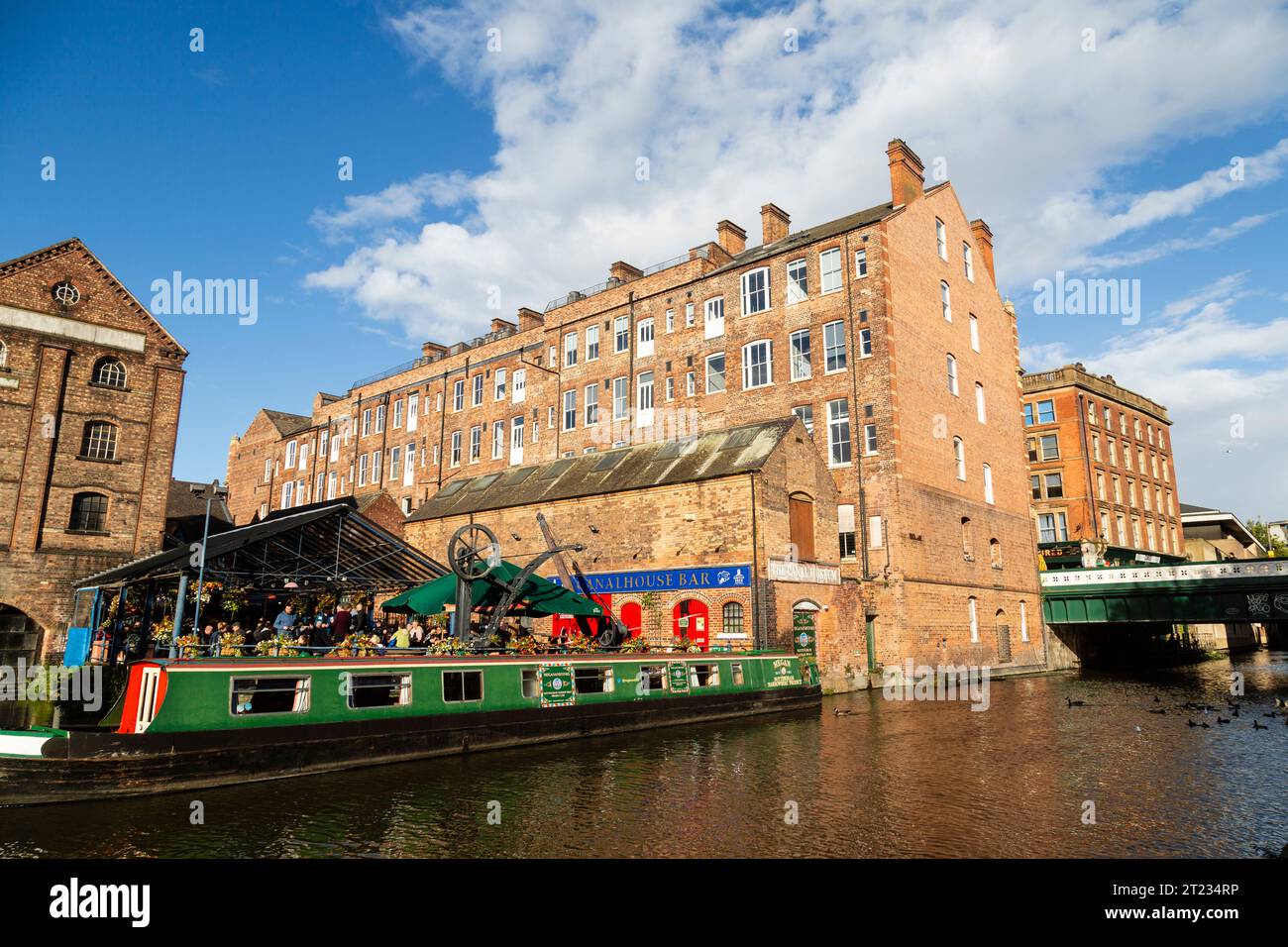 Canalside buildings, Nottingham and Beeston Canal, Nottingham city centre Stock Photo