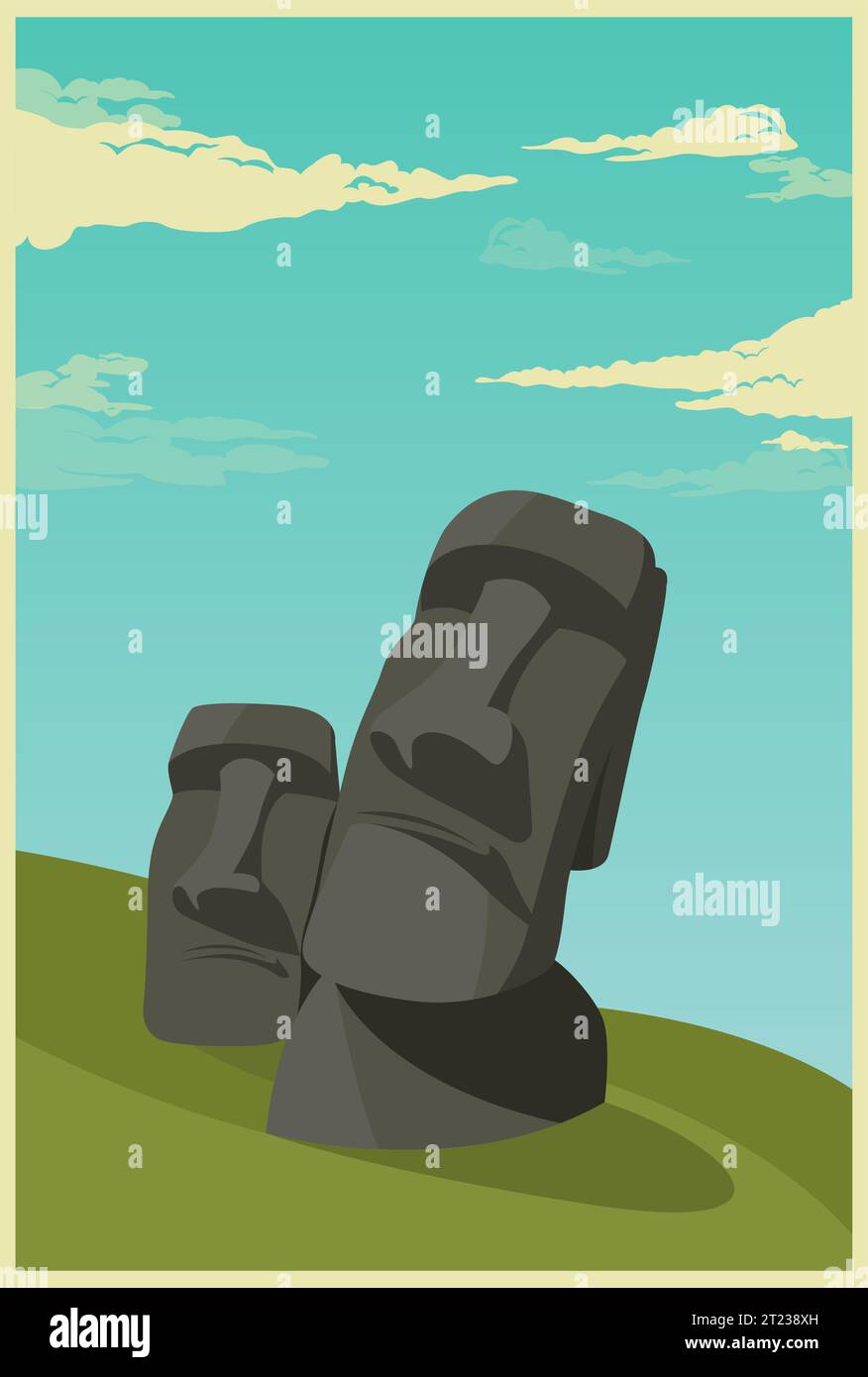 Moai Easter Island Statues Stock Illustration as EPS 10 File Stock