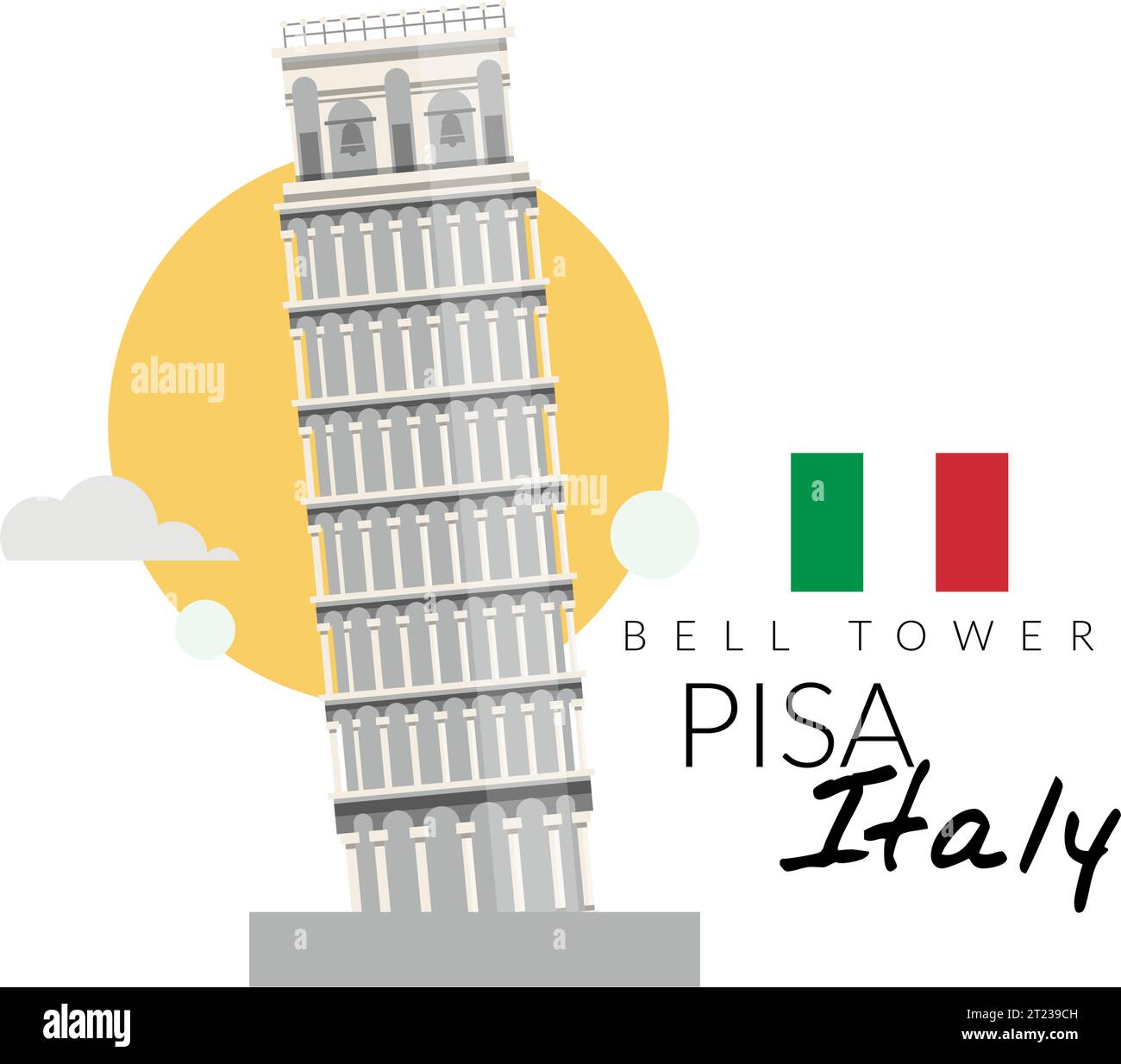 Leaning Tower of Pisa - Stock Illustration as EPS 10 File Stock Vector