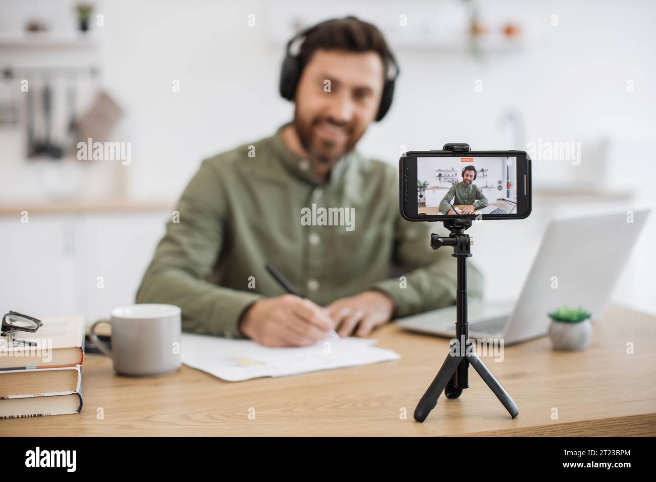 Notmes Streamer Male bearded influencer making hi-res stock photography and images - Alamy
