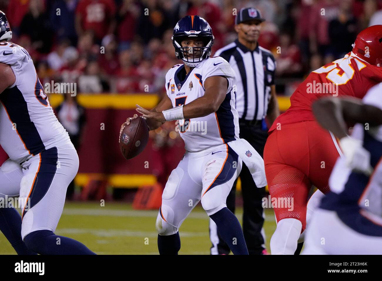 Denver Broncos quarterback Russell Wilson passes during an NFL football ...