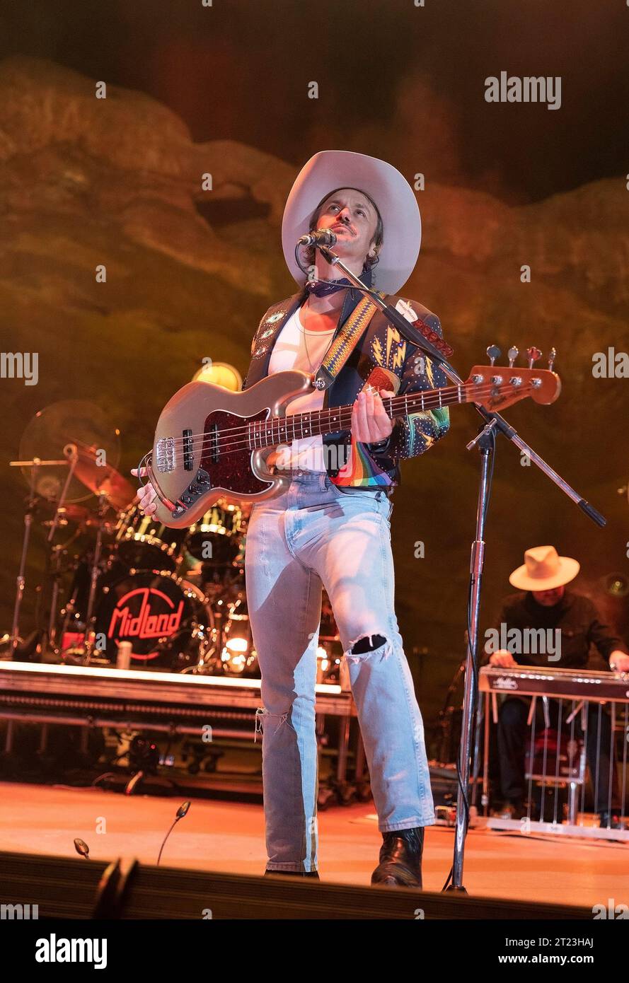 October 14, 2023, Morrison, Colorado, USA: CAMERON DUDDY of MIDLAND performs to a sold out crowd tonight at Red Rocks Amphitheater in Morrison, CO. (Credit Image: © Hector Acevedo/ZUMA Press Wire) EDITORIAL USAGE ONLY! Not for Commercial USAGE! Stock Photo