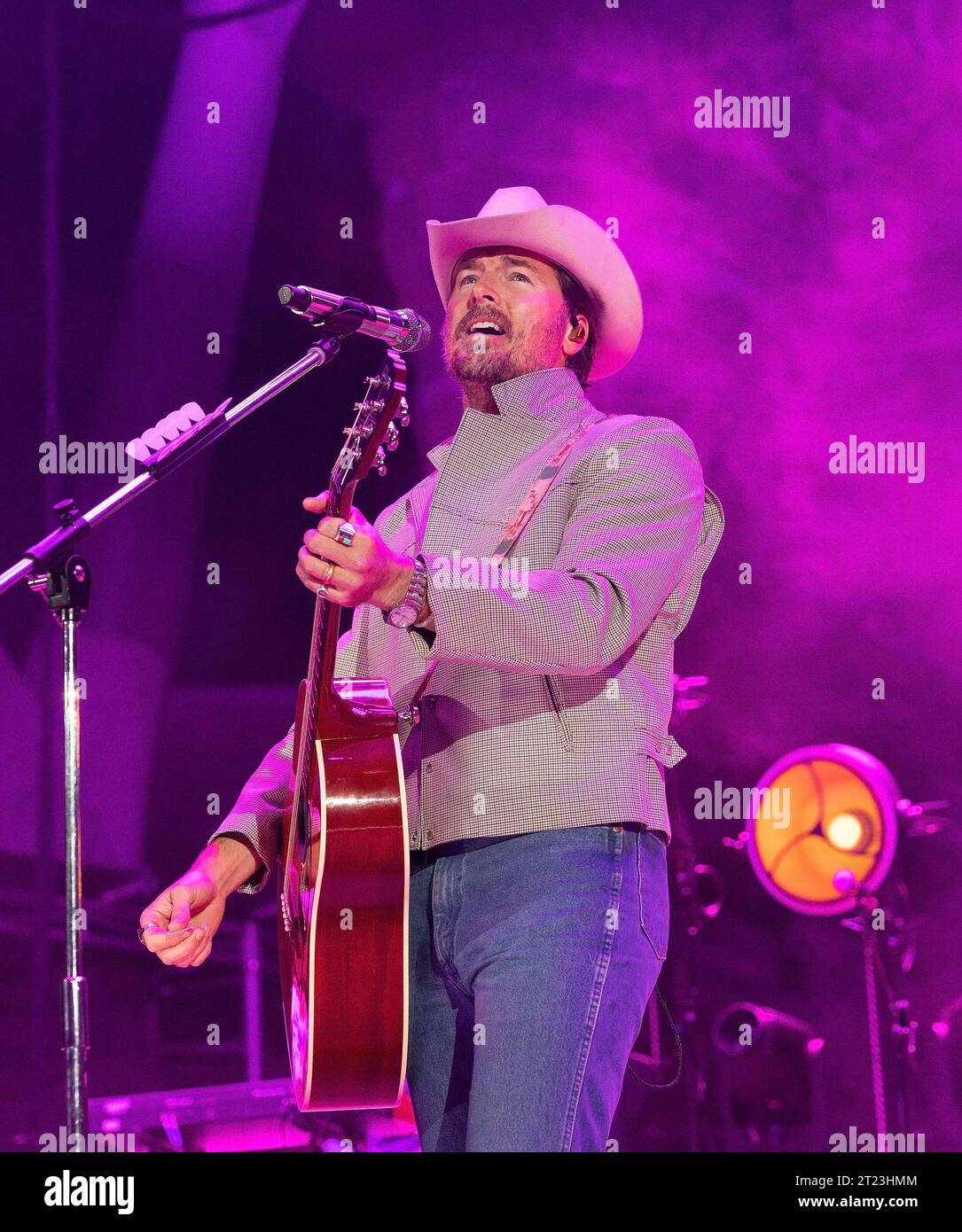 October 14, 2023, Morrison, Colorado, USA: MARK WYSTRACH of MIDLAND performs to a sold out crowd tonight at Red Rocks Amphitheater in Morrison, CO. (Credit Image: © Hector Acevedo/ZUMA Press Wire) EDITORIAL USAGE ONLY! Not for Commercial USAGE! Stock Photo