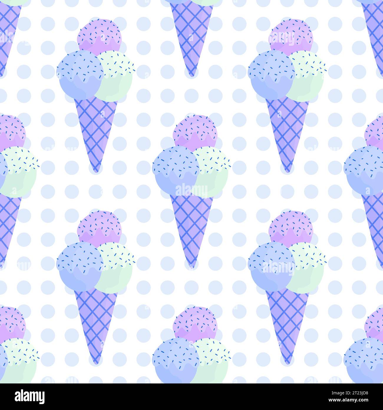 Summer cartoon seamless ice cream pattern for wallpaper and wrapping ...