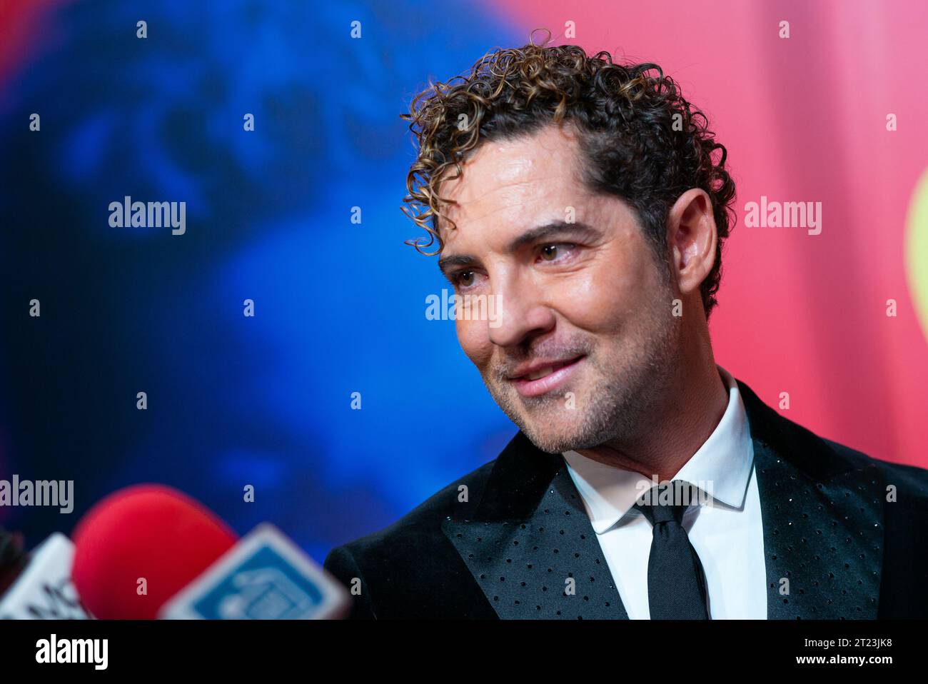 Rosanna Zanetti  and David Bisbal attends the 'Bisbal' documentary premiere at Circulo de las Bellas Artes on October 16, 2023 in Madrid, Spain Stock Photo