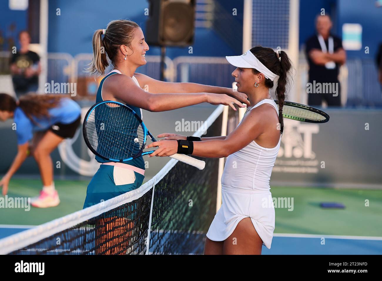 Monastir, Monastir, Tunisia. 16th Oct, 2023. Camilla Rosatello (ITA), Lucrezia Stefanini (ITA) in action during the JASMIN OPEN MONASTIR - Monastir - Womens Tennis, WTA250 (Credit Image: © Mathias Schulz/ZUMA Press Wire) EDITORIAL USAGE ONLY! Not for Commercial USAGE! Credit: ZUMA Press, Inc./Alamy Live News Stock Photo