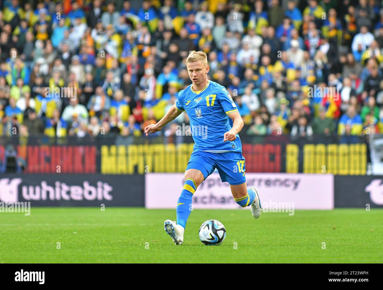 Prague, Czechia October 14, 2023 Oleksandr Zinchenko of Ukraine