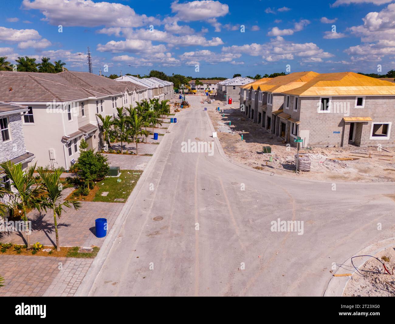 Aerial photo new housing community under construction in Pembroke Pines