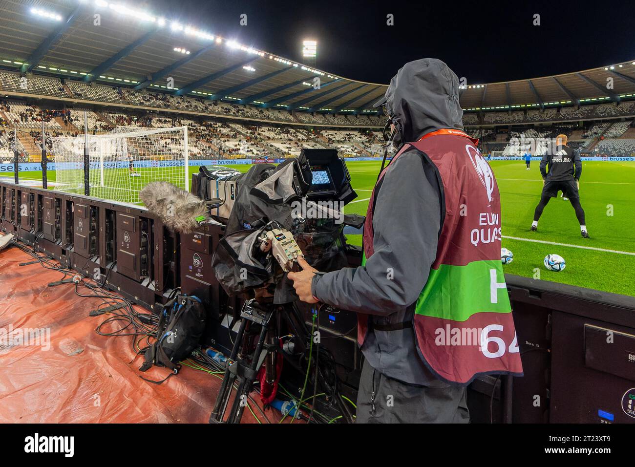 Brussels Belgium 16th Oct 2023 Brussels Belgium October 16 General Interior Overview With Television Camera Prior To The Group F Uefa Euro 2024 European Qualifiers Match Between Belgium And Sweden At King Baudouin Stadium On October 16 2023 In Brussels Belgium Photo By Joris Verwijstbsr Agency Credit Bsr Agencyalamy Live News 2T23XT9 