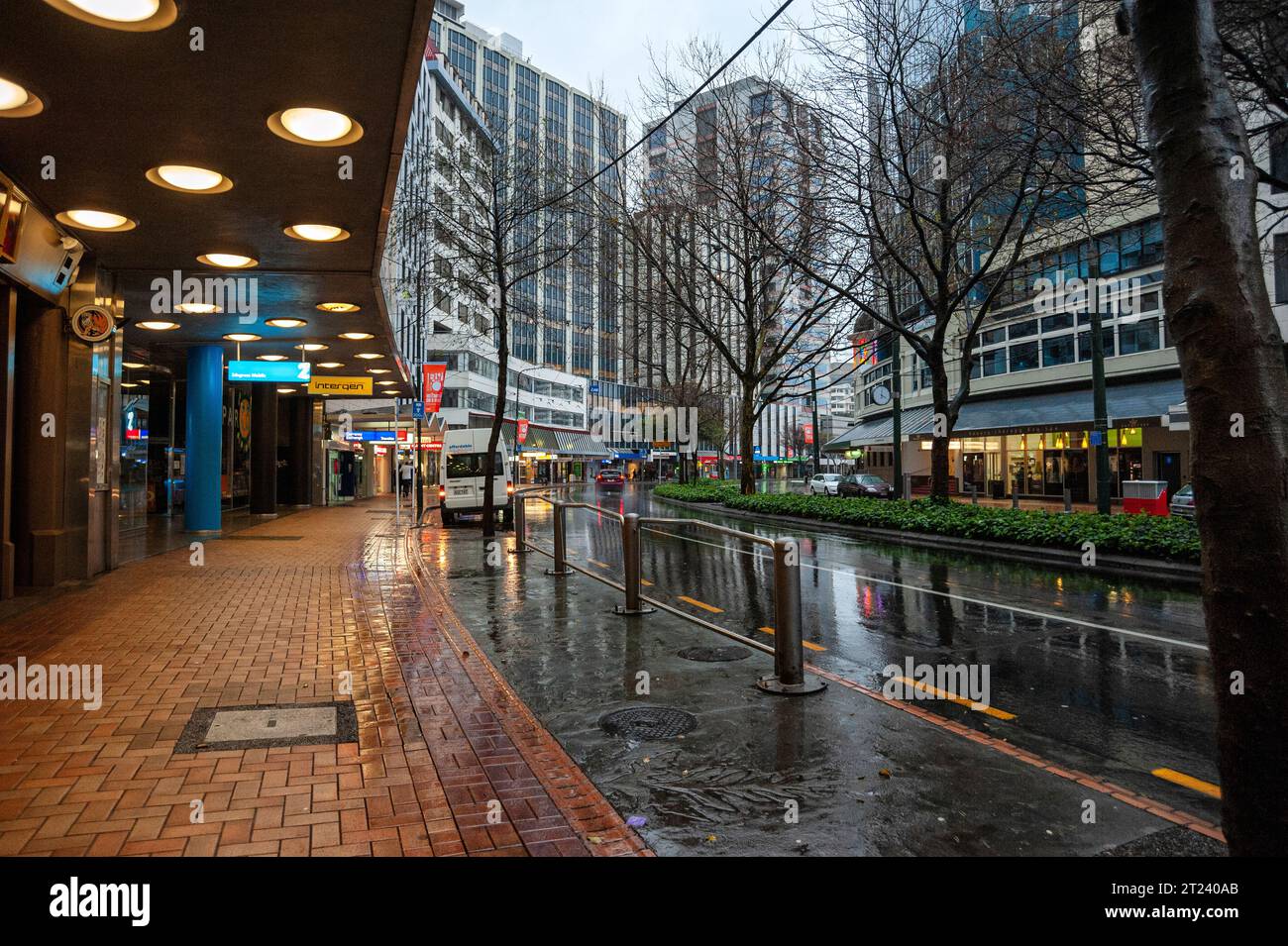 Rainy day, Wellington CBD, North Island New Zealand Stock Photo Alamy
