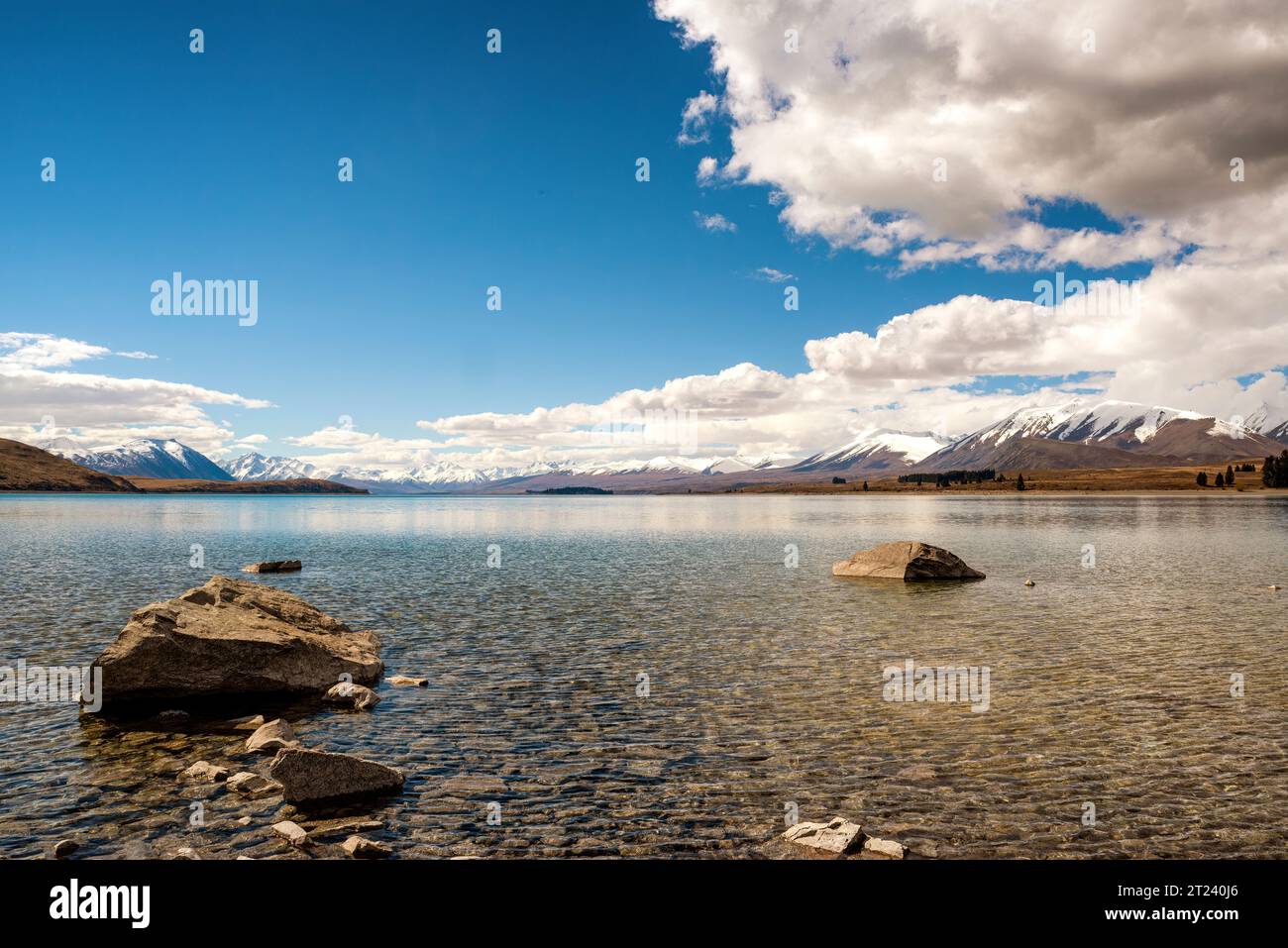 Lake Tekapo, New Zealand, low lake levels impacting hydro electricity