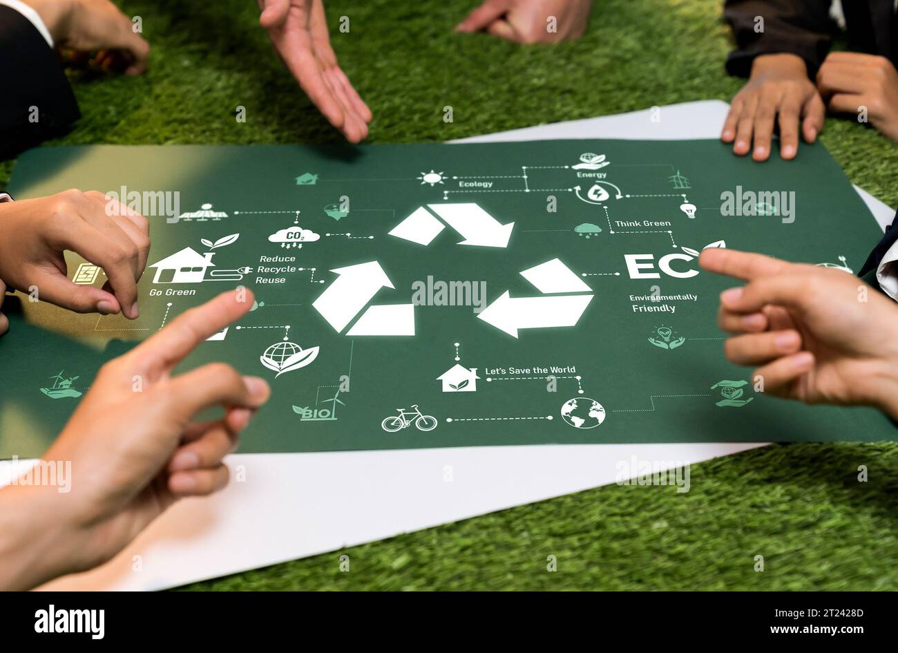 ESG investment project meeting with business leaders discussing