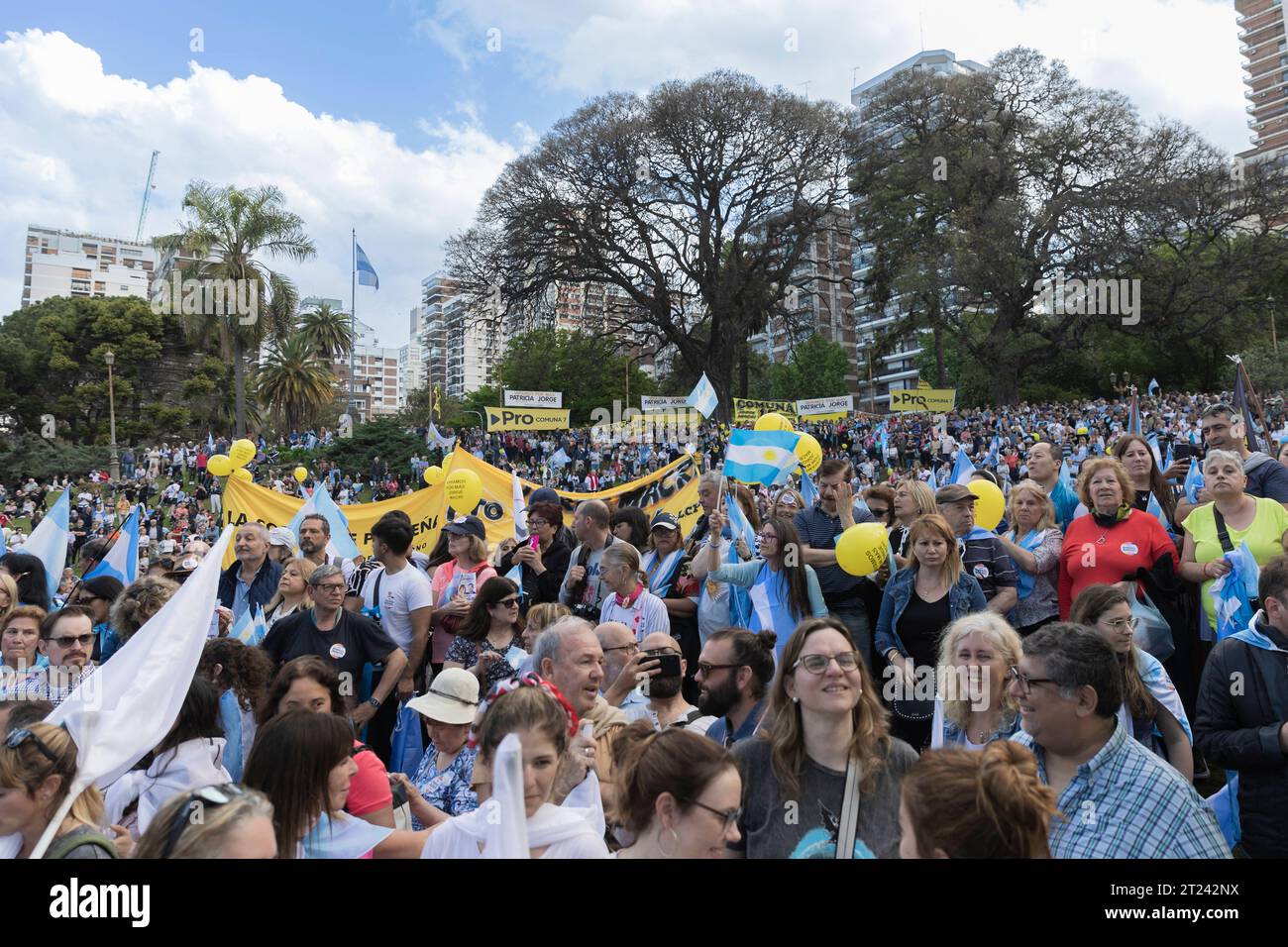 Presidential Elections 2023. The presidential candidate of Juntos por el Cambio JxC, Patricia Bullrich, held today her first campaign closing for next Sunday s elections. In this opportunity she did it in the City of Buenos Aires, where she headed an act in the Barrancas de Belgrano. During the week she will hold several events in different parts of the country. Buenos Aires Argentina Copyright: xImagoxImages/EstebanxOsoriox EstebanOsorio-6283 Credit: Imago/Alamy Live News Stock Photo