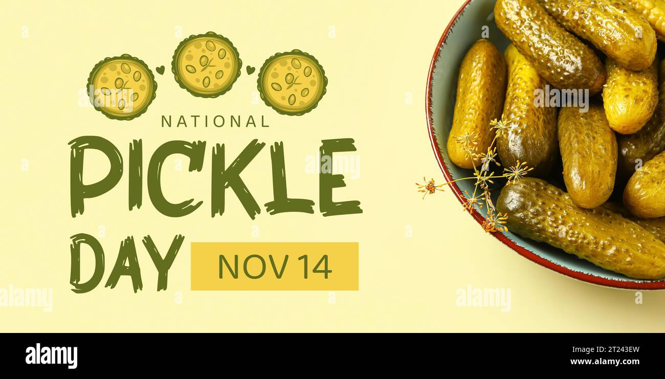 Banner for National Pickle Day with canned cucumbers Stock Photo Alamy