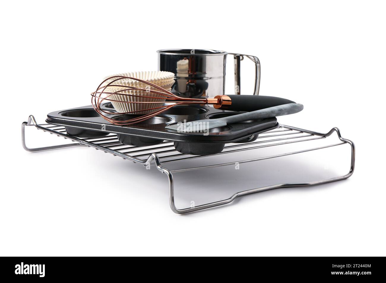 Baking utensils isolated on white background Stock Photo - Alamy