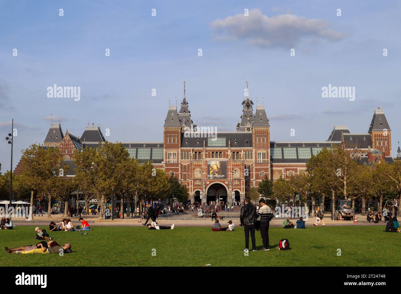 Tourists at Rijksmuseum, Amsterdam, Netherlands. Stock Photo