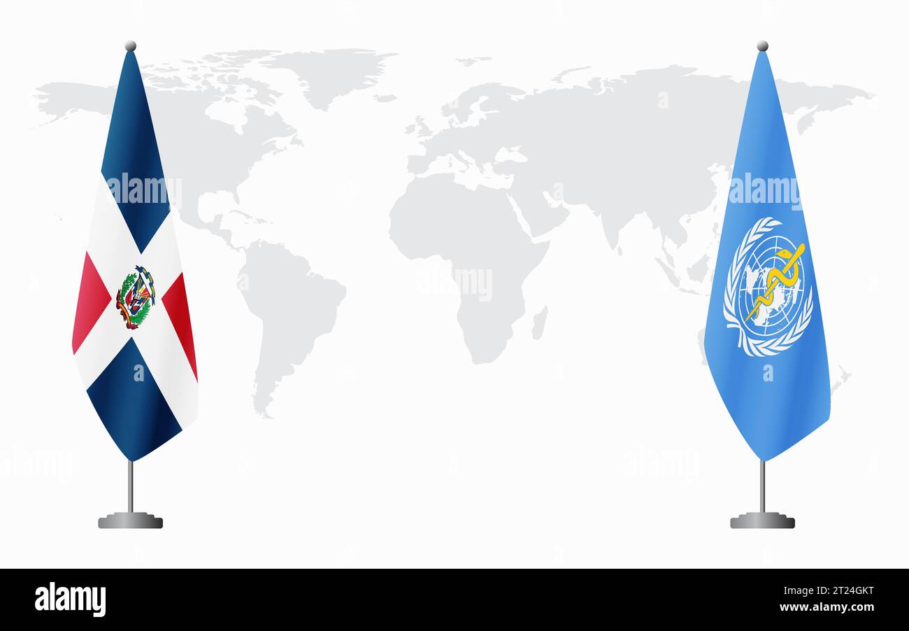 Dominican Republic and World Health Organization flags for official