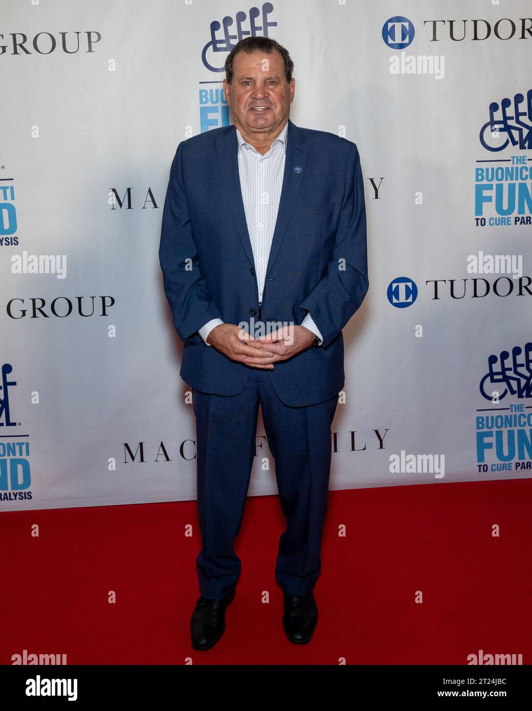 New York, USA. 16th Oct, 2023. Mike Eruzione arrives on the red carpet for the Buoniconti Fund To Cure Paralysis' 38th Annual Great Sports Legends Dinner at the Marriott Marquis in New York, New York, on Oct. 16, 2023. (Photo by Gabriele Holtermann/Sipa USA) Credit: Sipa USA/Alamy Live News Stock Photo